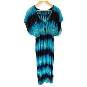 Nicole by Nicole Miller casual water color tye dye maxi dress
